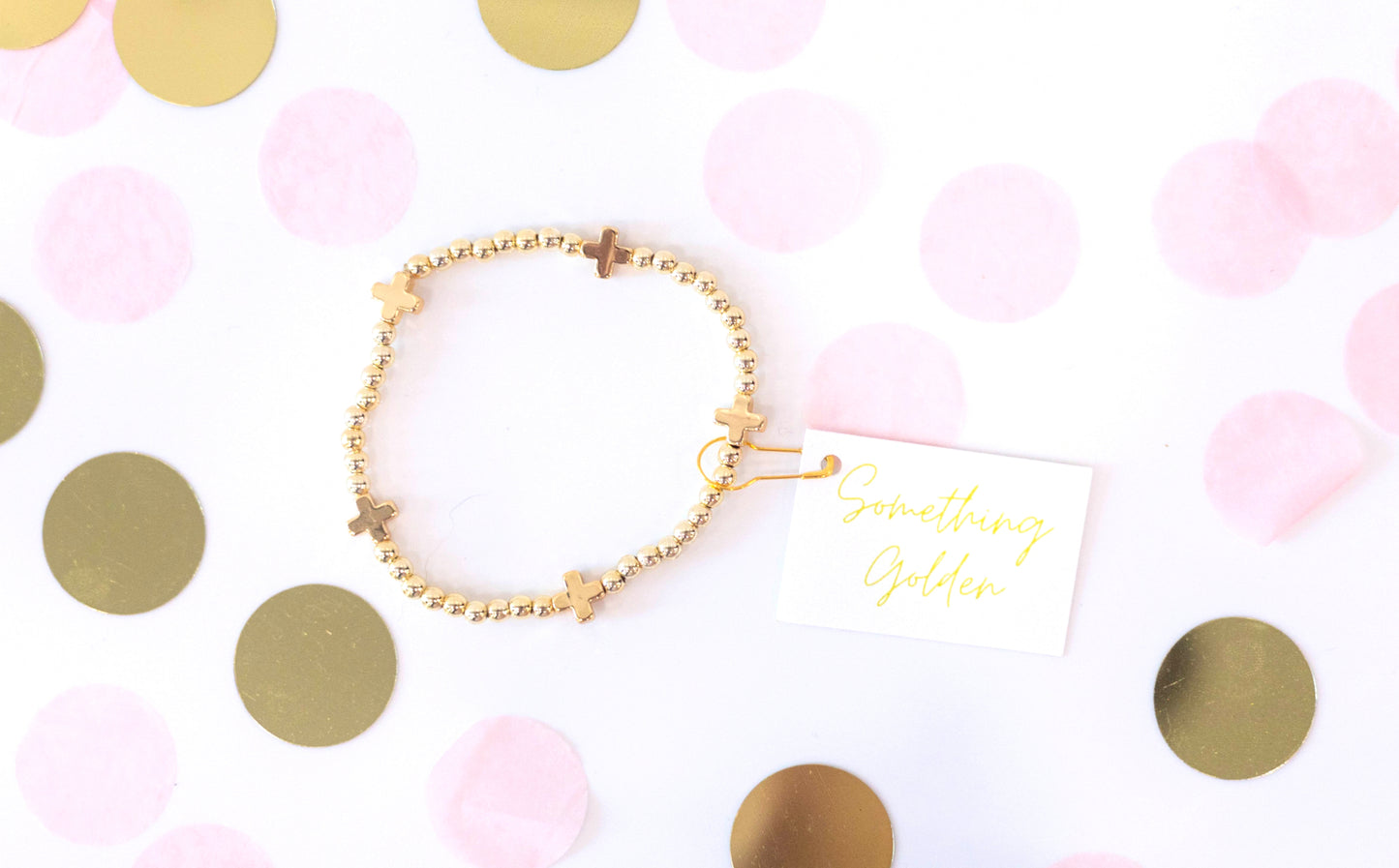 The Haven Cross Bracelet in Gold image 0