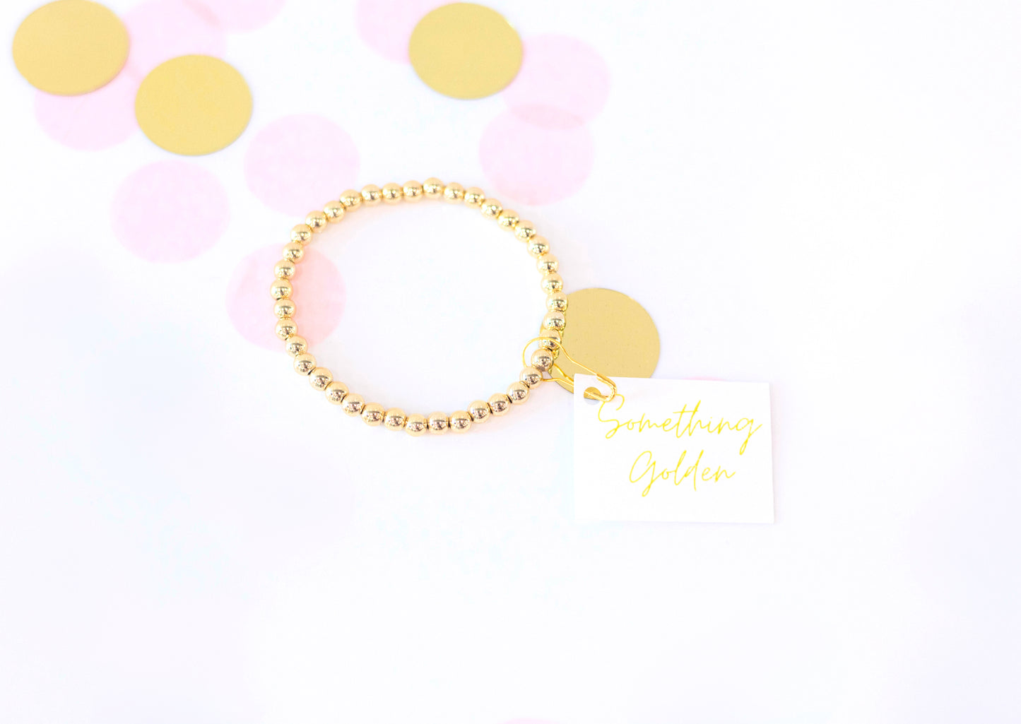4mm Gold Beaded Bracelet image 0