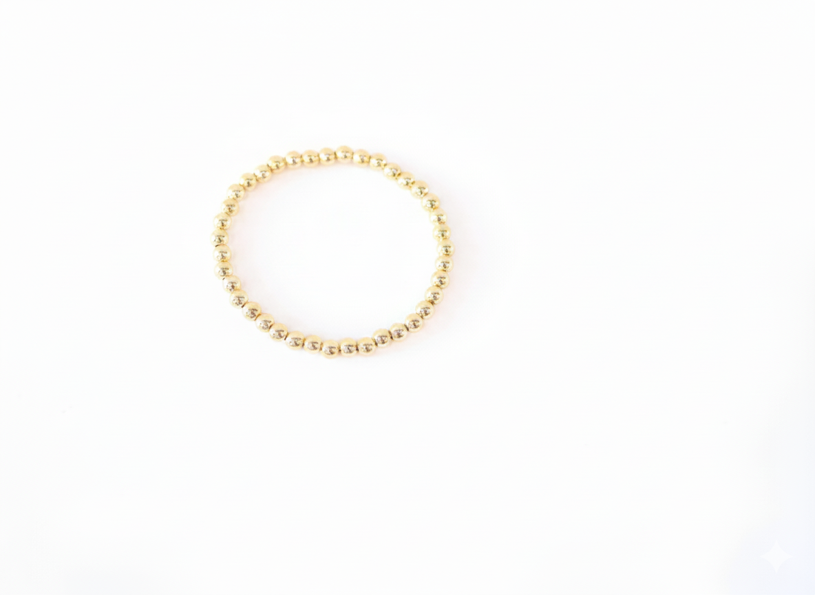 4mm Gold Beaded Bracelet