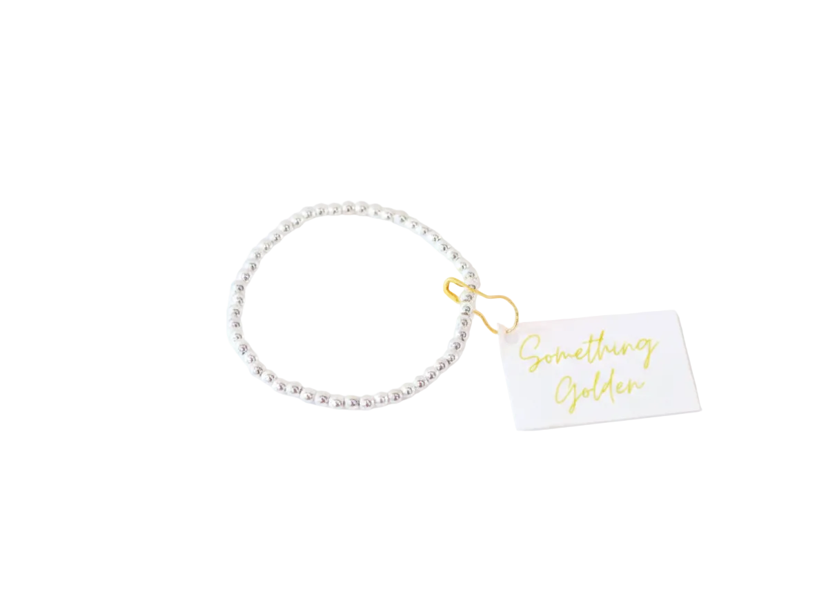 4mm Silver Beaded Bracelet