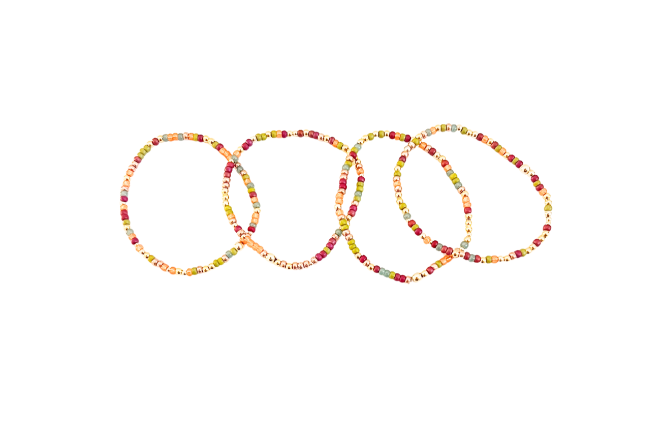 Evergreen Confetti Beaded Bracelet
