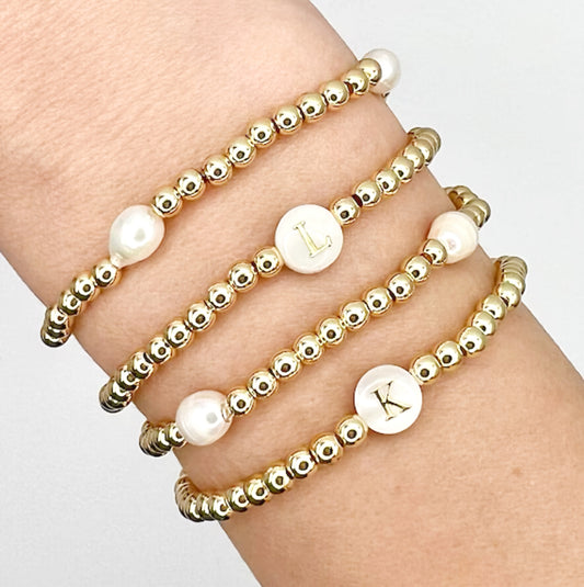 The Pearl Custom Initial in Gold or Silver image 0