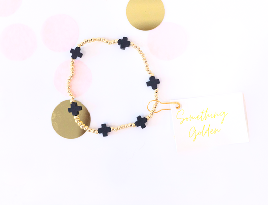 The Haven Cross Bracelet in Black image 0