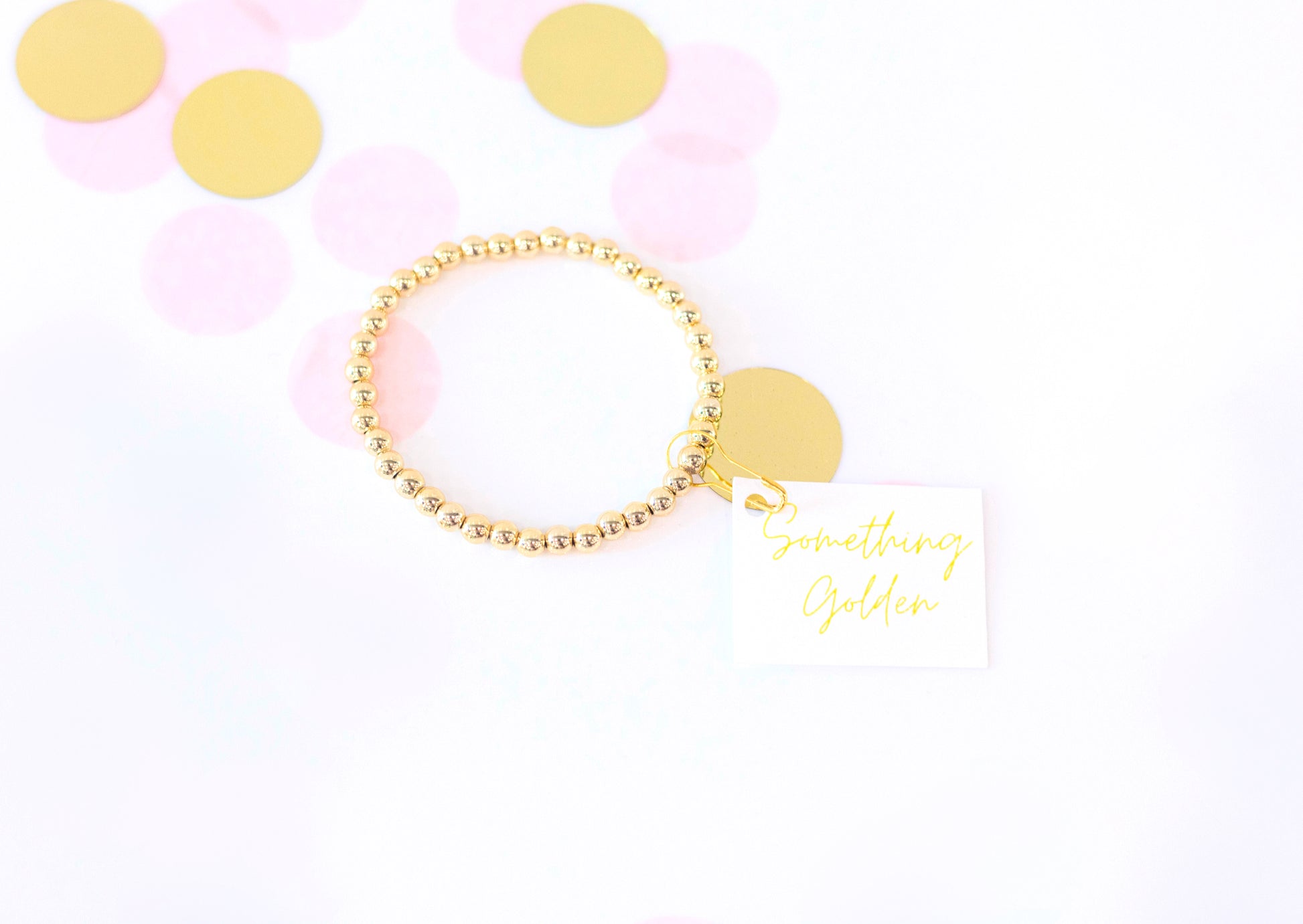 4mm Gold Beaded Bracelet image 0