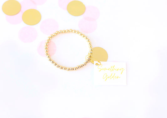 4mm Gold Beaded Bracelet image 0