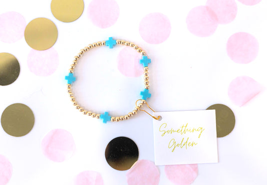 The Haven Cross Bracelet in Blue image 0