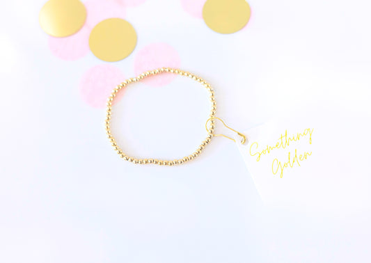 3mm Gold Beaded Bracelet image 0