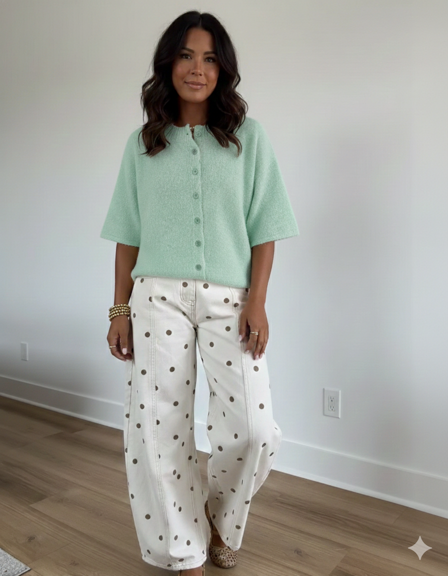 Cozy Green Button Down Sweater