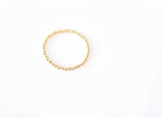 4mm Gold Beaded Bracelet