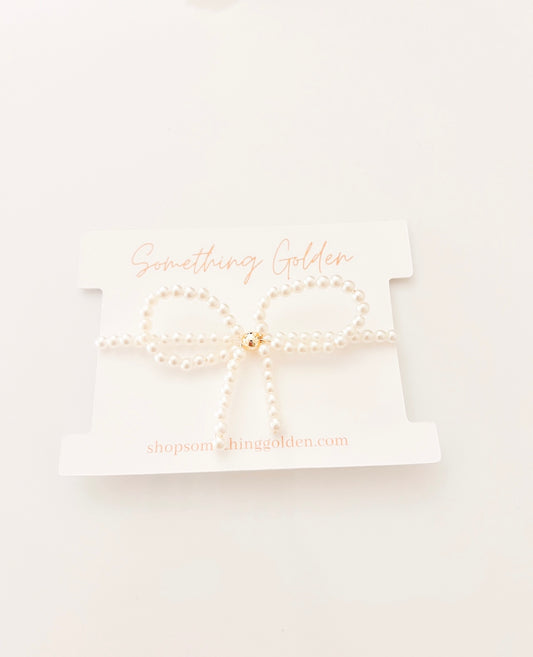 The Pearl Beaded Bow Bracelet