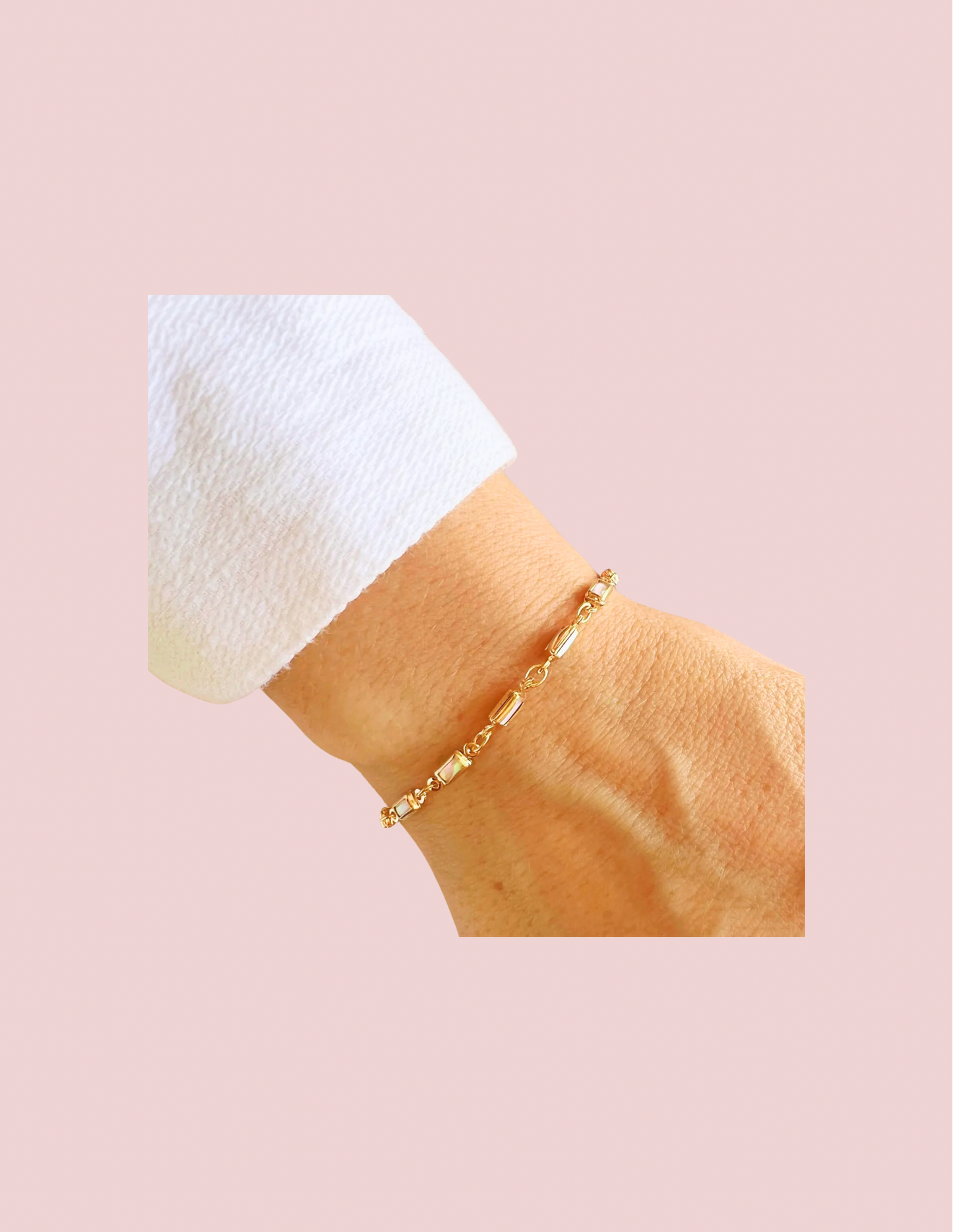 Gold-Filled Opal Chain Bracelet