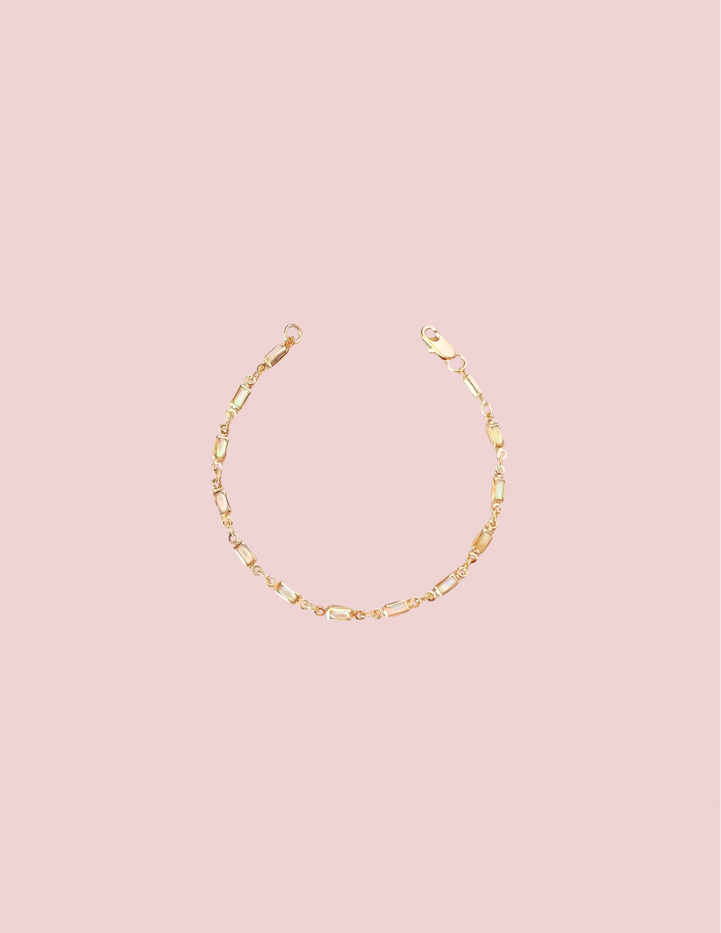 Gold-Filled Opal Chain Bracelet