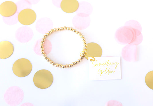 6mm Gold Beaded Bracelet image 0